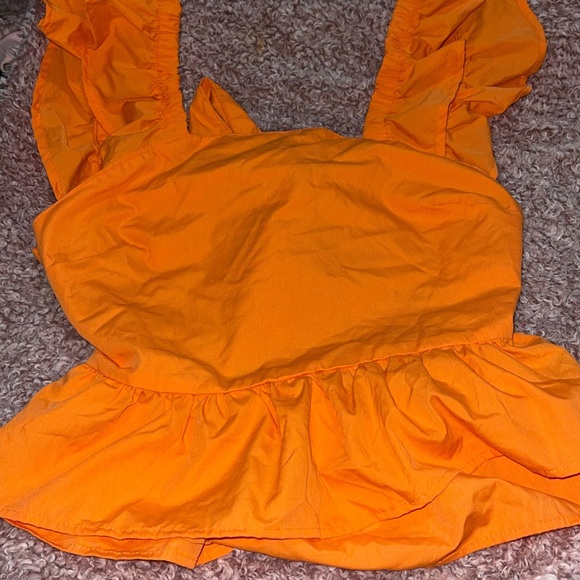 Orange Ruffled Women's Top - Picture 2 of 2